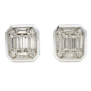 Ohrstecker Baguette OP24_9 0,68 ct. Illusion