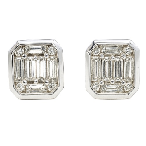 Ohrstecker Baguette OP24_9 0,68 ct. Illusion