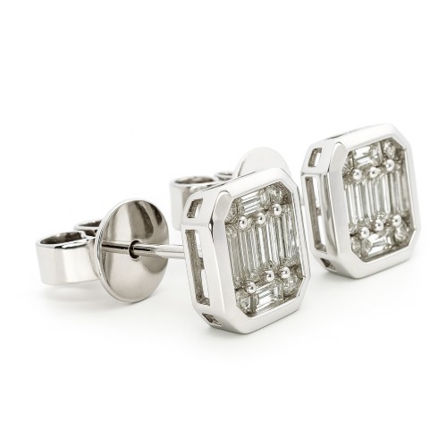 Ohrstecker Baguette OP24_9 0,68 ct. Illusion