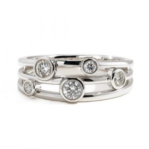 Zargenring neu gedacht 18K Weissgold 0,45 ct.