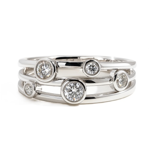 Zargenring neu gedacht 18K Weissgold 0,45 ct.