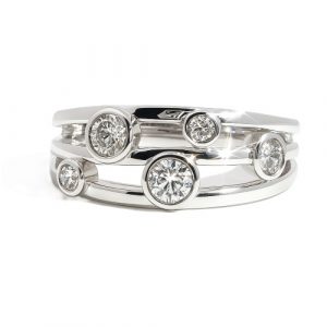 Zargenring neu gedacht 18K Weissgold 0,45 ct.