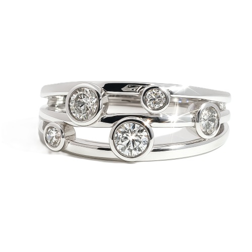 Zargenring neu gedacht 18K Weissgold 0,45 ct.