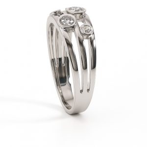 Zargenring neu gedacht 18K Weissgold 0,45 ct.