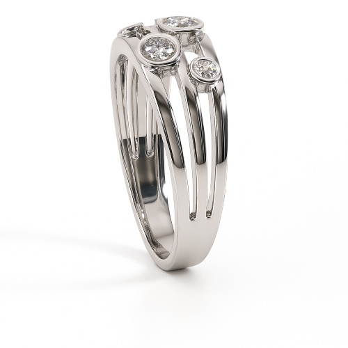 Zargenring neu gedacht 18K Weissgold 0,45 ct.