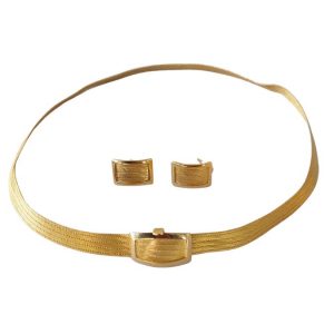 Goldschmuck Set Hochzeit Türkisch Arabisch Dubai Armreif Armband Ohrringe Collier 22k 916