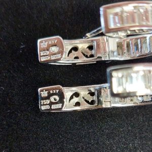 Baguette Diamanten 6 ct Ohrringe Weissgold 18K