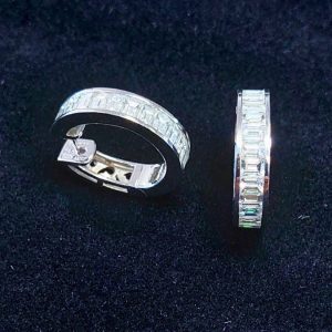 Baguette Diamanten 6 ct Ohrringe Weissgold 18K