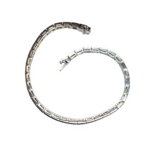 Platin Armband 950 Baguette Diamanten