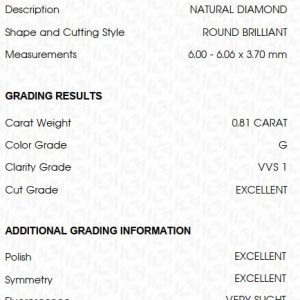 IGI Zertifikat Brillant 0,81ct
