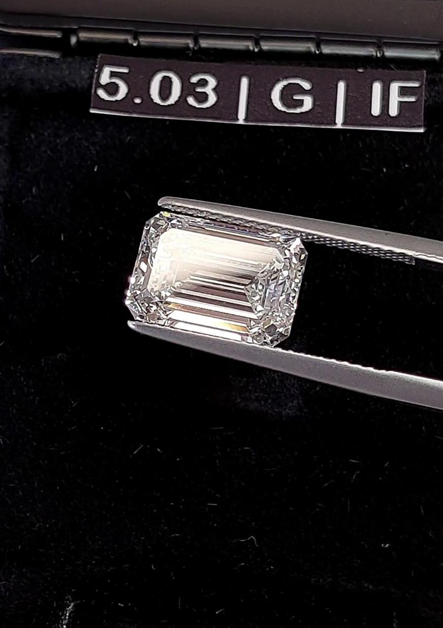 5 Karäter Emerald Cut Pinzette