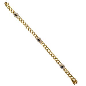 Diamant Saphir Armband Gelbgold 585