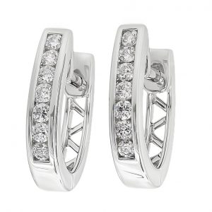 Creolen Weissgold OP24_15 0,254 ct. Brillant Ohrstecker Ohrringe