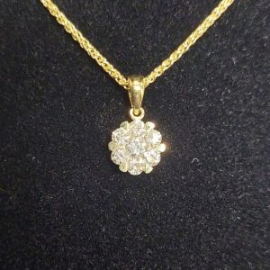 Diamant Anhänger Gelbgold Weissgold 0,46 0,47 0,48 0,50 Brillantanhänger Collier Kette Rosegold