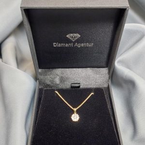 Diamant Anhänger Gelbgold Weissgold 0,46 0,47 0,48 0,50 Brillantanhänger Collier Kette Rosegold