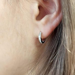 Diamant Creolen Weissgold 18K fein