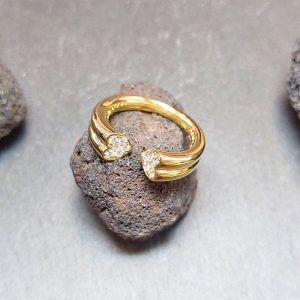 Lichtberg Diamantring Doppel Herz 750