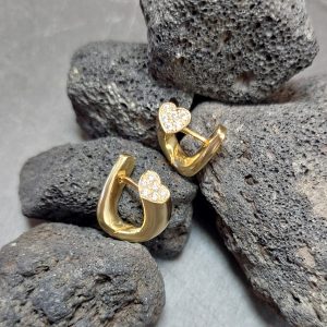 Lichtberg Herz Ohrstecker Gelbgold