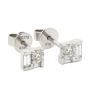 20OP11_10 Ohrstecker Baguette klein 0,378 ct. Ohrringe Weissgold 18K