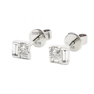 20OP11_10 Ohrstecker Baguette klein 0,378 ct. Ohrringe Weissgold 18K