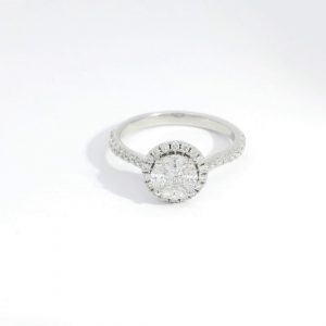 Diamant Ring "Illusion" 0,73 ct. Weissgold 18K