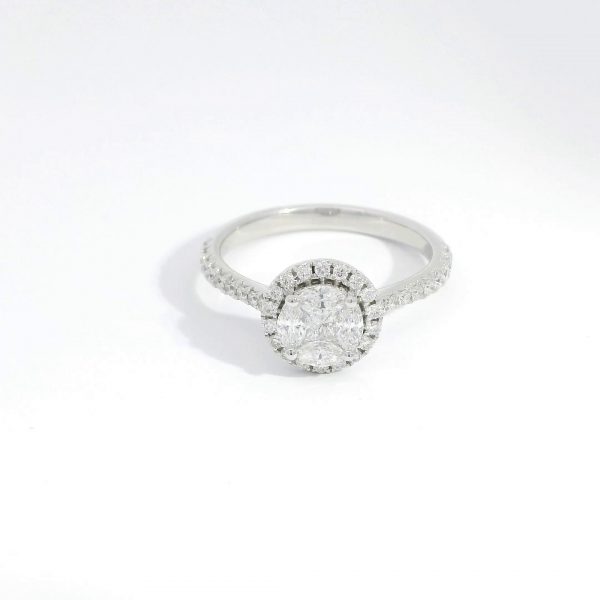 Diamant Ring "Illusion" 0,73 ct. Weissgold 18K