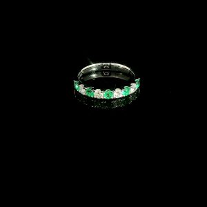 Diamant Ring Smaragde 0,53 ct. Weissgold 18K