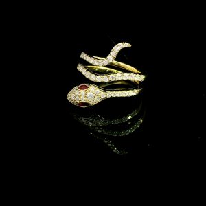 Diamant Ring "Schlange" 0,91 ct. Gelbgold 18K