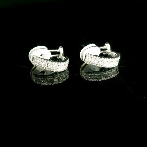 Diamant Ohrringe Creolen 0,87 ct. Weissgold 18K