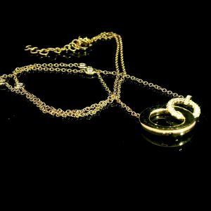 Diamant Collier "Ringe" 0,29 ct. Gelbgold 18K