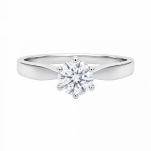 Diamantring, Verlobungsring, Solitär, Gold, Weissgold, 750, 18K