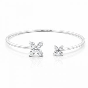 Armreif 0,41 ct. Blüte Weissgold