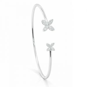 Armreif 0,41 ct. Blüte Weissgold