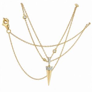 Alternative view of Diamant Collier 18K "Pendel" 0,24 ct. Gelbgold