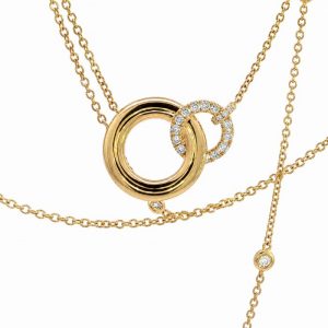 Diamant Collier, Diamantcollier, Ringe, Gelbgold, Gold, 750, 18K