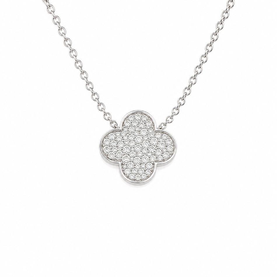 Diamant Collier, Diamantcollier, Kreuz, Weissgold, Gold, 750, 18K