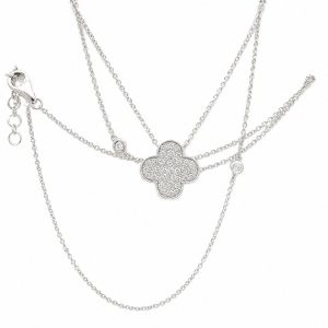 Diamant Collier, Diamantcollier, Kreuz, Weissgold, Gold, 750, 18K