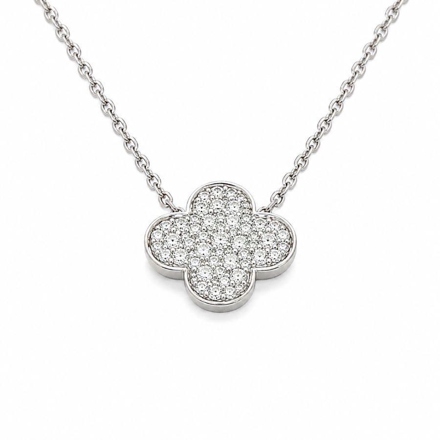 Diamant Collier, Diamantcollier, Kreuz, Weissgold, Gold, 750, 18K