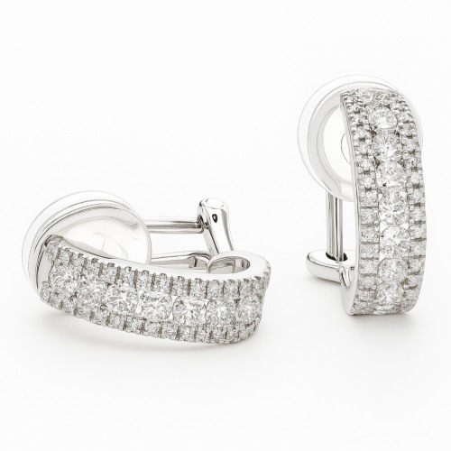 Creolen Clips gross 0,87 ct. 33_32 18K Weissgold