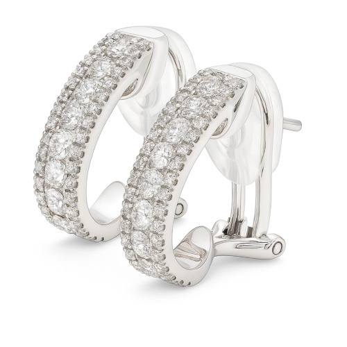 Creolen Clips gross 0,87 ct. 33_32 18K Weissgold