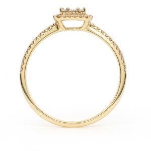 Diamantring Baguette Brillant 18K Gelbgold