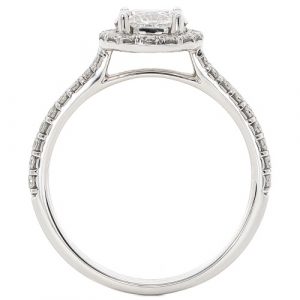 Diamantring Halo Weissgold 18K Fancy