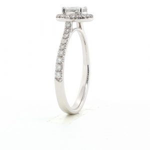 Diamantring Halo Weissgold 18K Fancy Cut