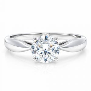 Diamantring, Verlobungsring, Solitär, Gold, Weissgold, 750, 18K