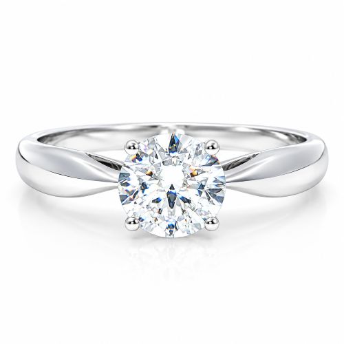 Diamantring, Verlobungsring, Solitär, Gold, Weissgold, 750, 18K