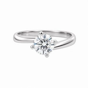 Diamantring, Verlobungsring, Solitär, Gold, Weissgold, 750, 18K