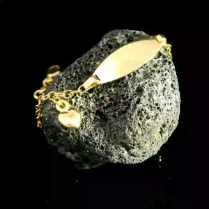Goldarmband Gravur oval "Herz" Gelbgold 18K
