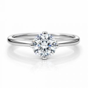 Diamantring, Verlobungsring, Solitär, Gold, Weissgold, 750, 18K