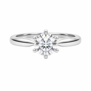 Diamantring, Verlobungsring, Solitär, Gold, Weissgold, 750, 18K