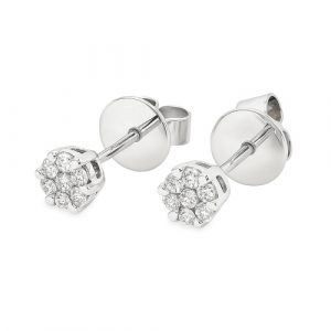 Ohrstecker Illusion klein 0,18 ct. Weissgold 18K WEB1